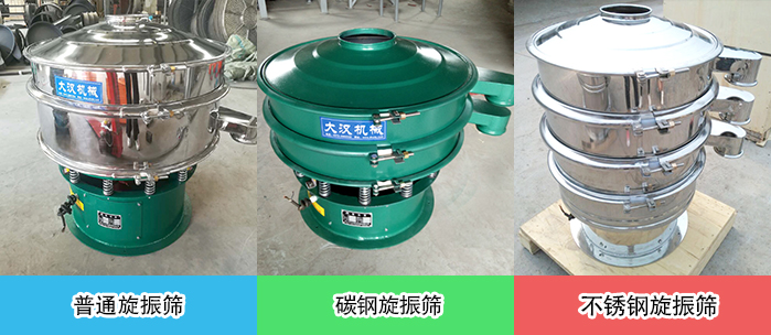 醫(yī)藥振動篩常見材質(zhì)展示:碳鋼+不銹鋼,不銹鋼,碳鋼等材質(zhì)展示
